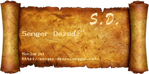 Senger Dezső névjegykártya