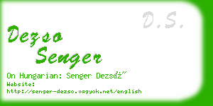 dezso senger business card